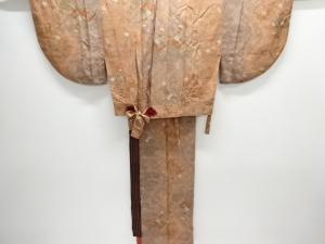 籠目に秋草模様二部式小紋着物